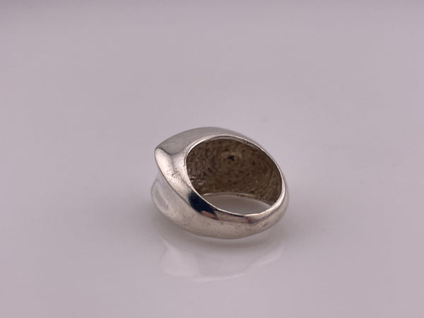 size 6 sterling silver chunky stoneless abstract ring