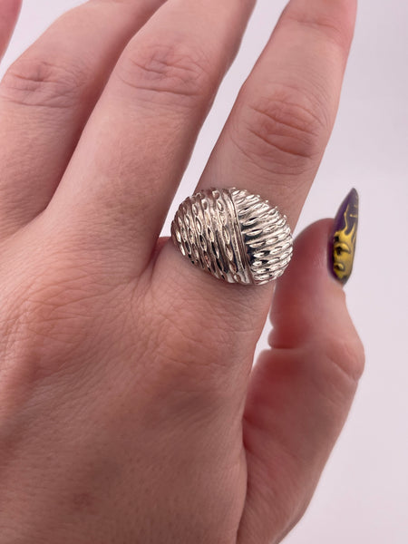size 9.25 sterling silver stoneless textured ring