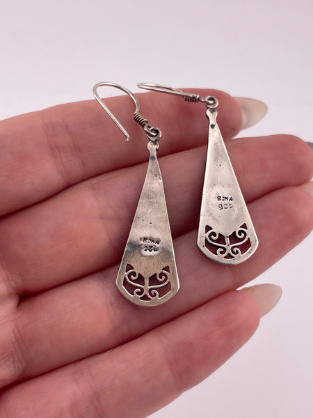 sterling silver Boma lapis cut-out dangle earrings