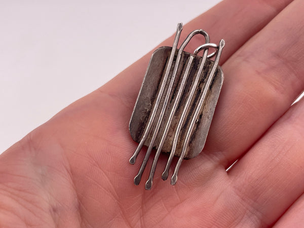 sterling silver agate pendant