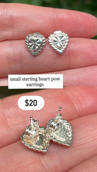 RESERVED PRIVATE LISTING -- sterling silver heart stud earrings C7