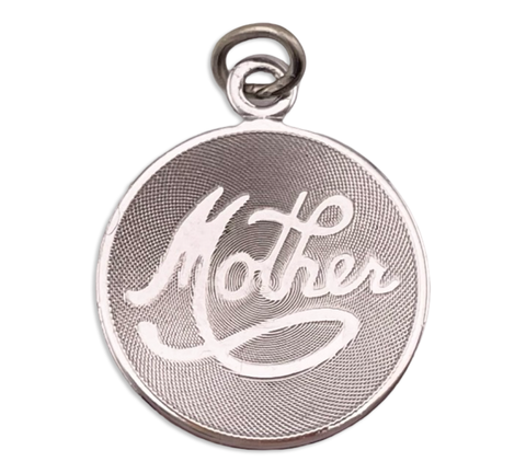 sterling silver "Mother" etched pendant