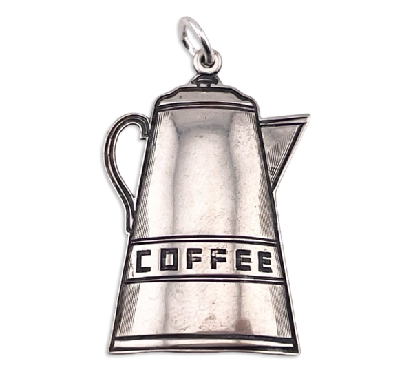 sterling silver 1988 Kit Carson coffee pot kettle pendant