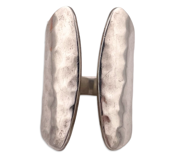 size 6.75 sterling silver Dominque Dinouart chunky hammered stoneless ring