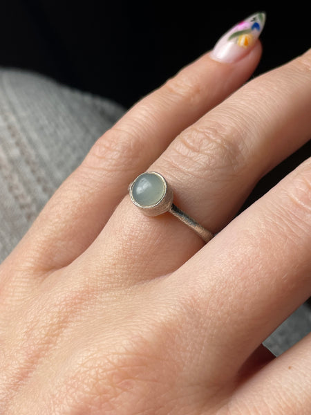size 6.5 sterling silver aventurine textured ring