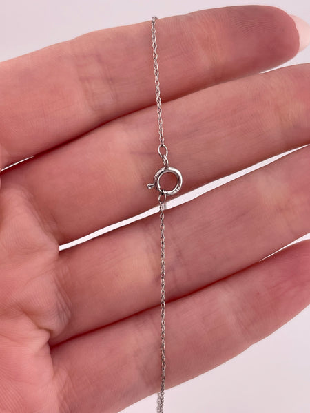 sterling silver delicate rhinestone pendant necklace