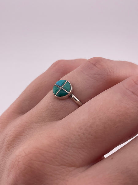 size 7 sterling silver turquoise ring