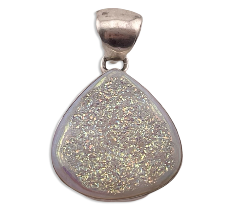 sterling silver druzy pendant