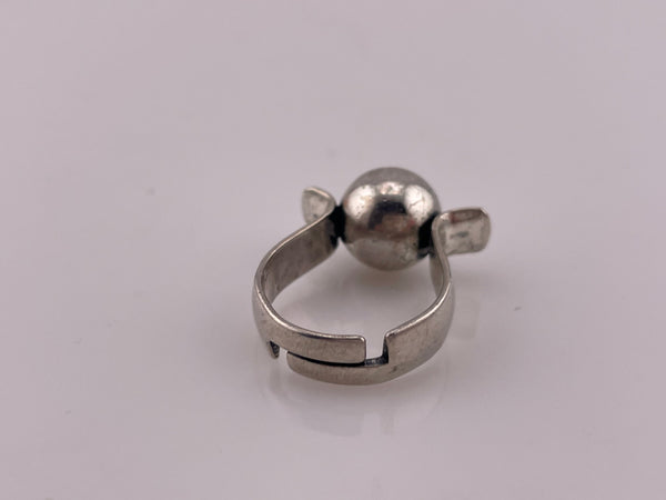 size 6 sterling silver stoneless ball adjustable band ring