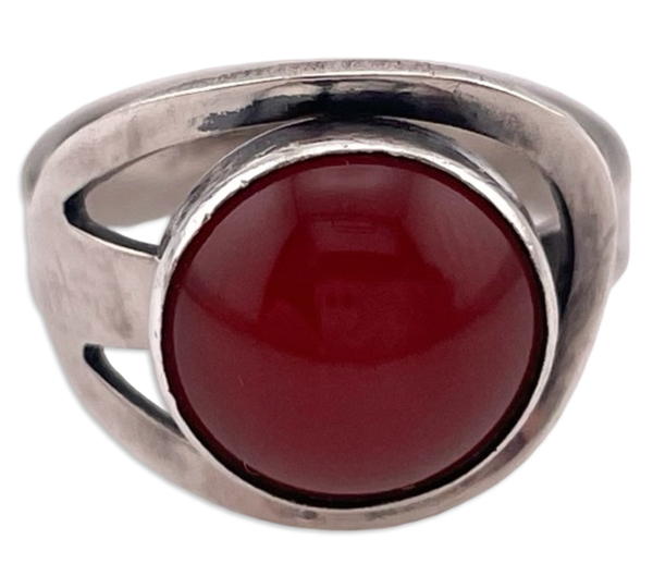 size 6 sterling silver carnelian ring