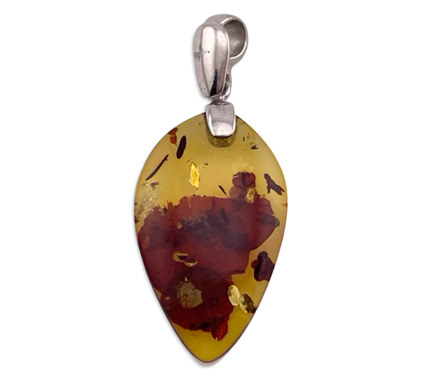 sterling silver faux amber pendant