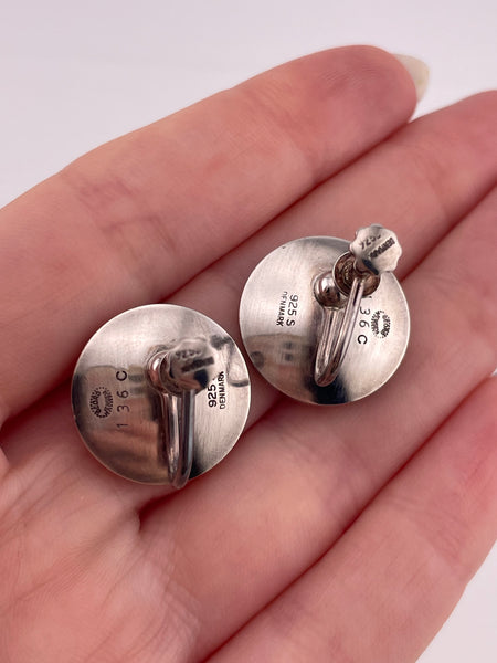 sterling silver Georg Jensen 136 stoneless concave screw-back earrings