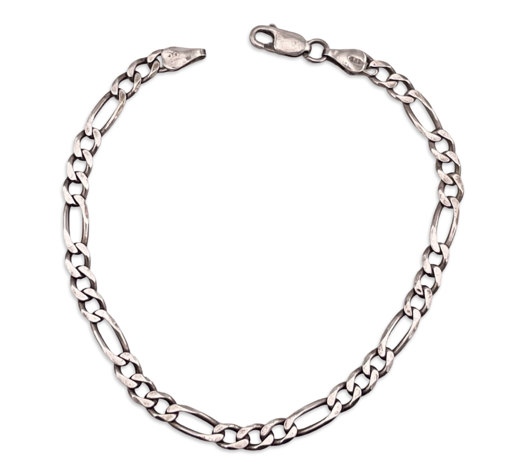 sterling silver 8-1/4" figaro chain link bracelet