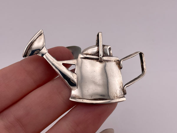 sterling silver watering can pendant brooch pin