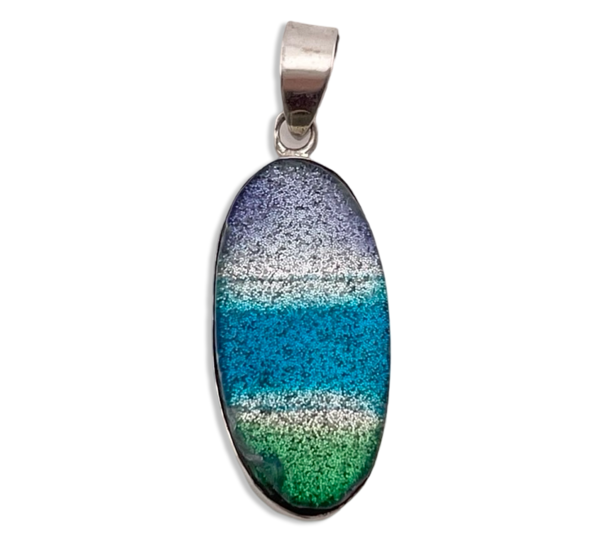 sterling silver glitter resin pendant ***AS IS***