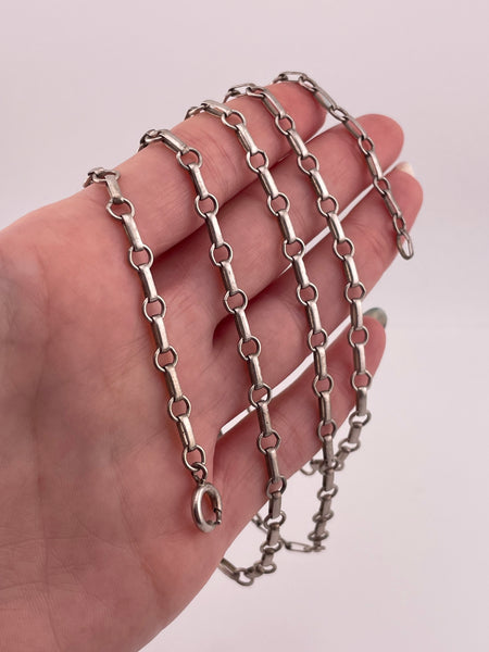 sterling silver 33" chain link necklace