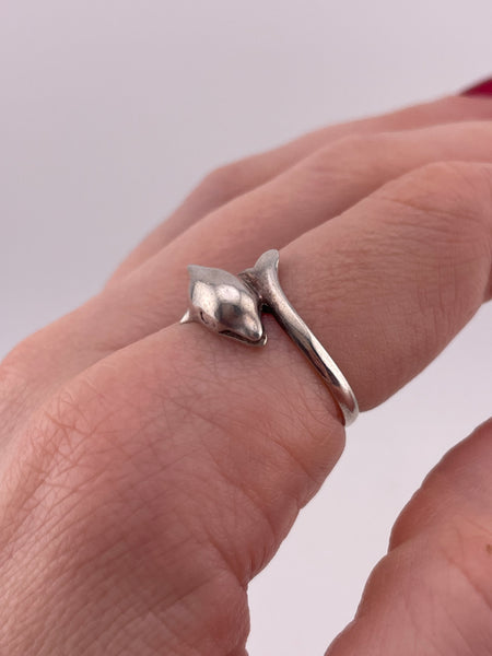 size 8.75 sterling silver dolphin ring