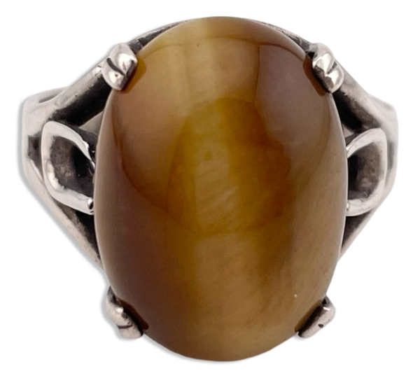 size 10.25 sterling silver tigers eye ring