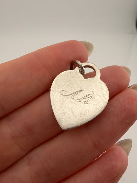 RESERVED PRIVATE LISTING -- sterling silver Tiffany heart tag link bracelet