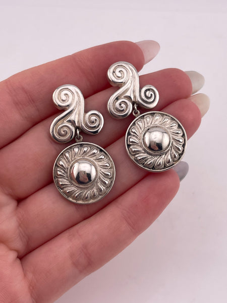 sterling silver stoneless post dangle earrings