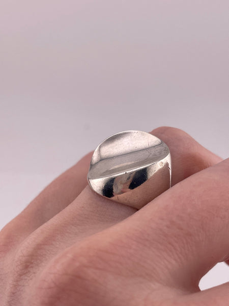 size 6.75 sterling silver stoneless concave ring