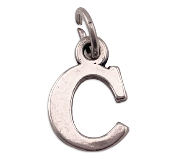 sterling silver initial letter 'C' pendant