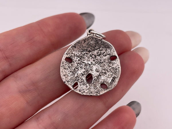 sterling silver sand dollar pendant