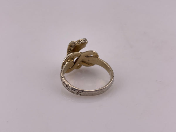 size 6.25 sterling silver gold wash snake ring