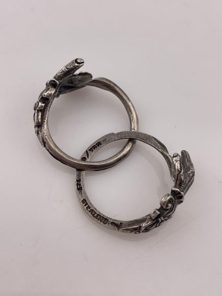 sterling silver MMA new old stock clasped hands gimmel ring