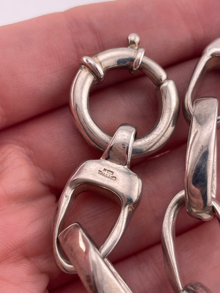 sterling silver 8 5/8" chunky oversized clasp chain link bracelet