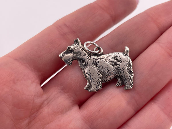sterling silver Scottish Terrier dog pendant