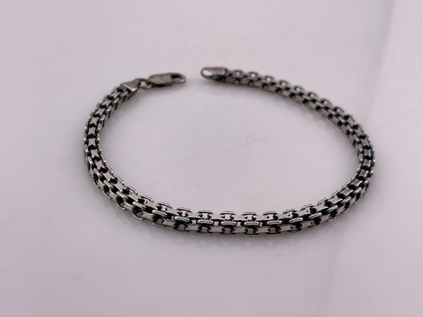 sterling silver 9-1/4" bismark box chain bracelet