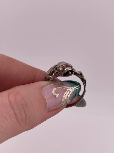 size 7 sterling silver mother of pearl snake ring