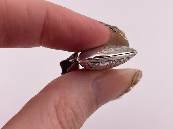 sterling silver etched heart locket pendant
