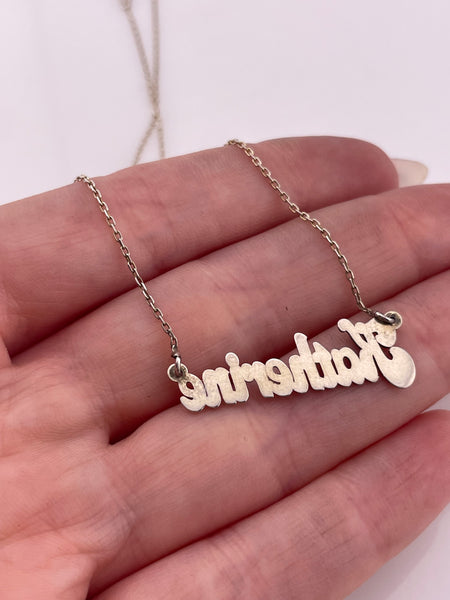 sterling silver 'Katherine' name necklace