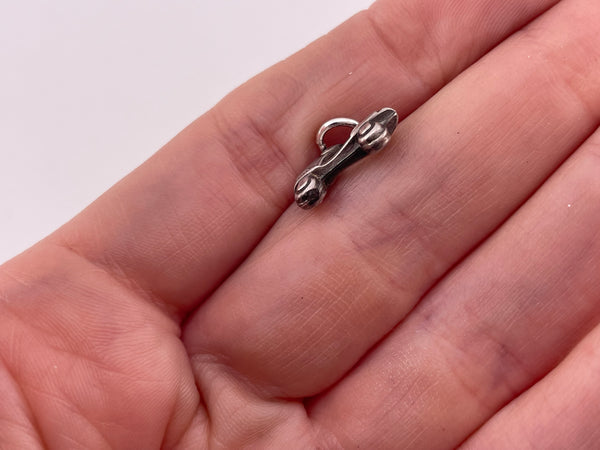 sterling silver puffy roller skate pendant