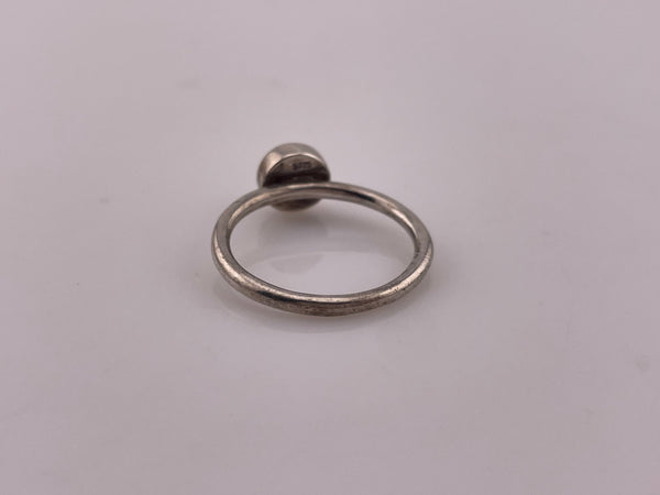size 8 sterling silver glass ring