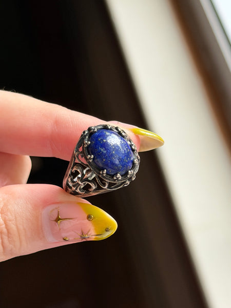 RESERVED PRIVATE LISTING -- sterling silver lapis ring A2