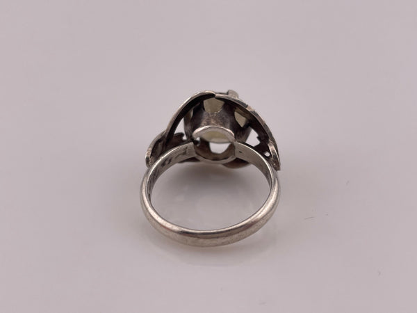 size 6.75 sterling silver Mexican faceted citrine ring