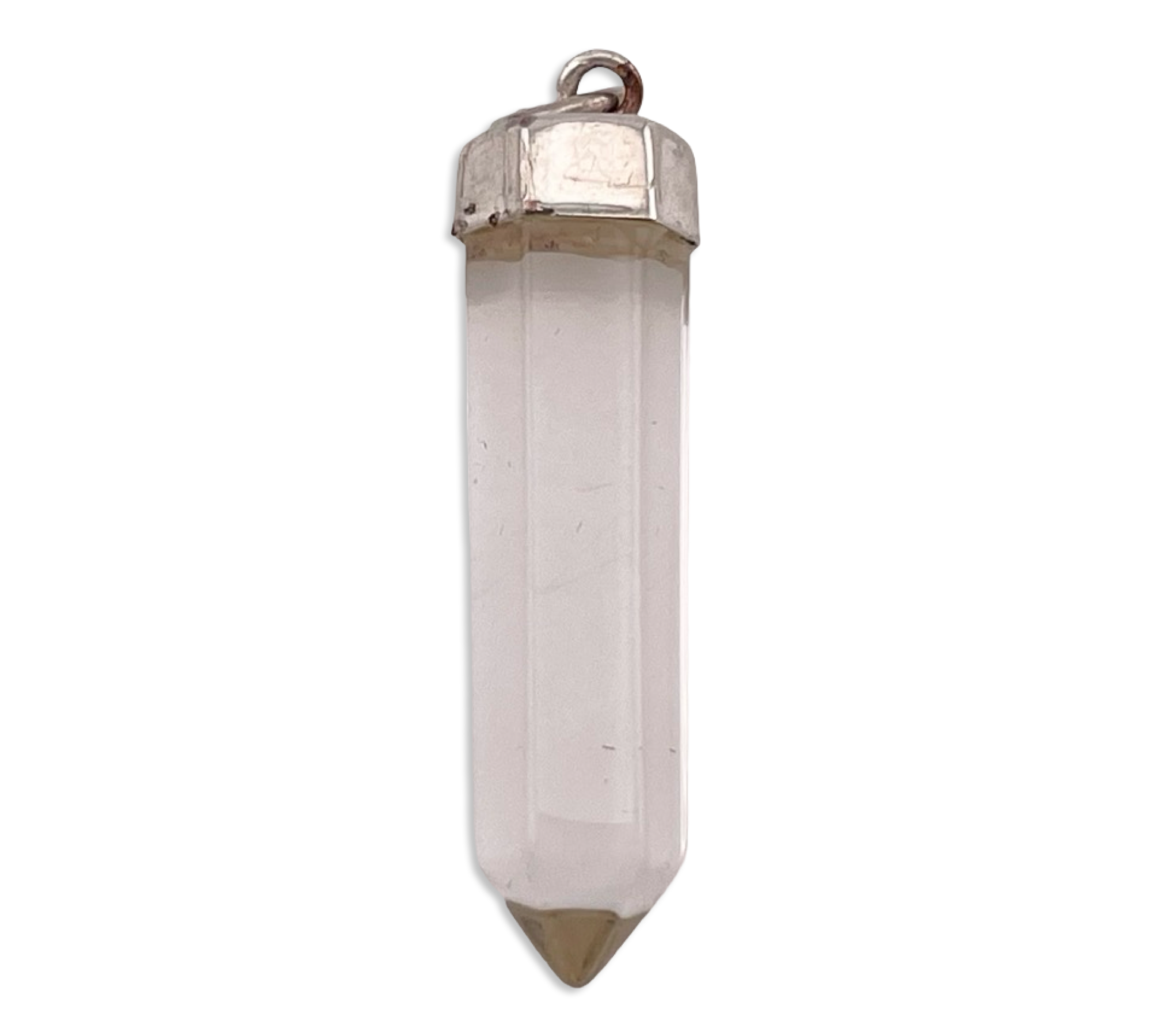 sterling silver quartz crystal point pendant