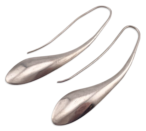 sterling silver large stoneless threader dangle earrings