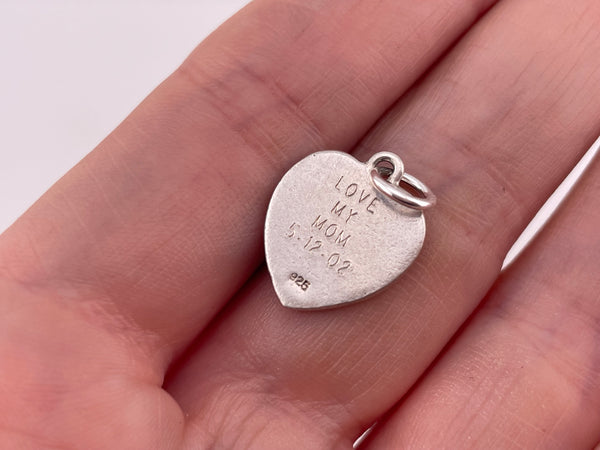 sterling silver small "Love My Garden" heart pendant ***engraved on backside***