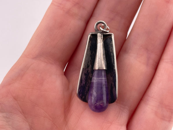 sterling silver amethyst pendant