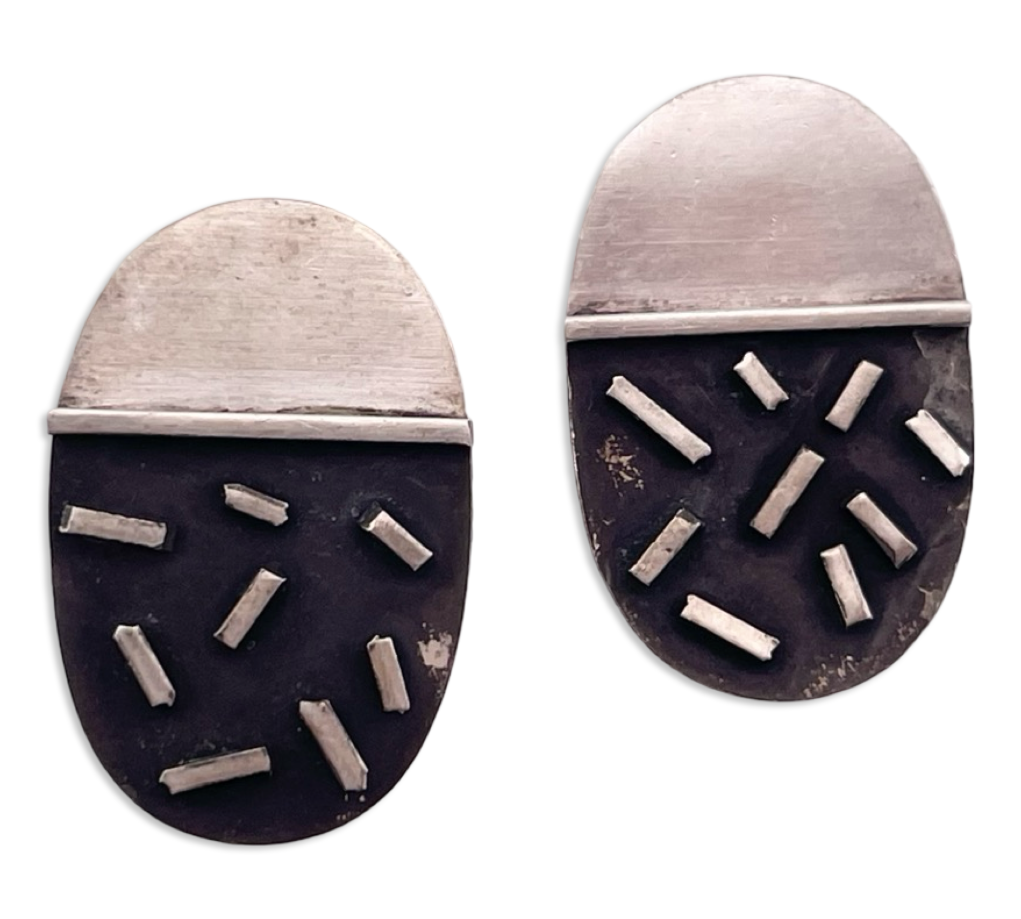 sterling silver artisan abstract stoneless post earrings