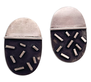 sterling silver artisan abstract stoneless post earrings
