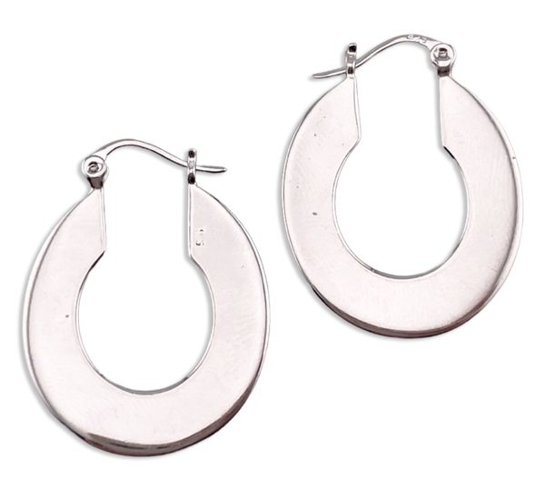 sterling silver flat hoop earrings