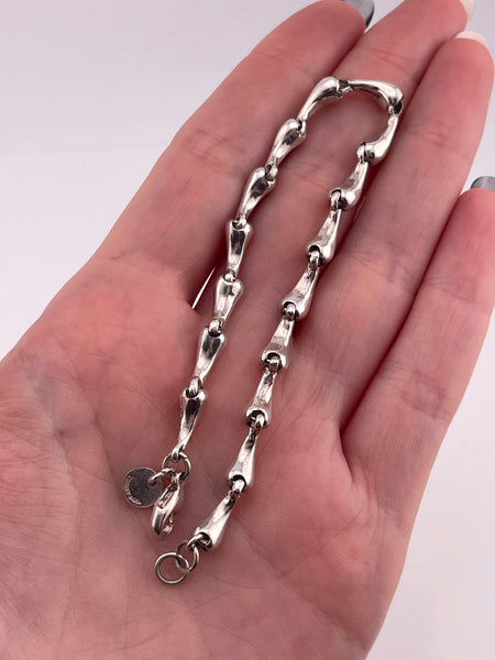 sterling silver Tiffany & Co Elsa Peretti stoneless teardrop link bracelet