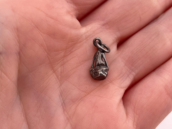 sterling silver lady on rock pendant