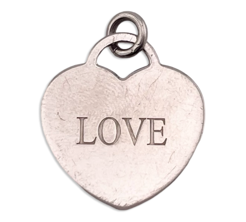 sterling silver "LOVE" heart pendant