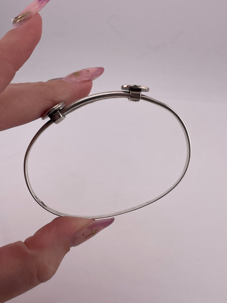 sterling silver adjustable anchor bangle bracelet **AS IS**